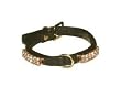 Black Soft Italian Leather Swarovski Crystal "Mini Starlite" Dog Collar (10")