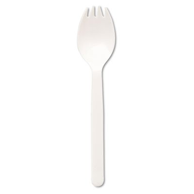 Dixie Food Plastic Tableware, Mediumweight, Fork/Spoon Combo, White, 1000/Carton