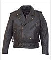 Motorcycle Jackets - Mens Classic Leather Motorcycle Jacket MJ410