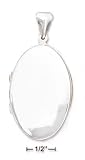 Sterling Silver 28mm X 44mm Flat Oval Locket Pendant