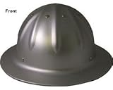 Skull Bucket Aluminum Full Brim Hard Hats with ratchet suspensions Silver