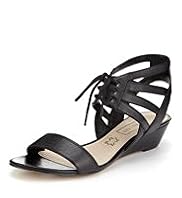 Autograph Leather Lace Up Wedge Sandals