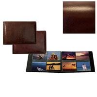 ROMA BROWN smooth grain leather #178 album with 4-on-a-page pockets by Raika - 4x6