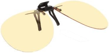 Computer Glasses with Peach/light Beige Polycarbonate Sheer Glare Anti-reflective Lenses - Clip-on Flip-up's - Aviator - A (56-58mm) B (56mm)