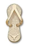 Univ Of Texas Longhorn Flip Flop 1" Gold Plated Charm/Pendant