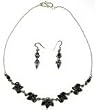 Jewelry Set - Earring & Necklace Sterling Silver & Amethyst Gemstones (gnklcs250)