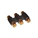 Euronetwork RCA phono triple coupler, 3xF to 3xF, Gold