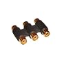 Euronetwork RCA phono triple coupler, 3xF to 3xF, Gold