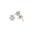 Sterling Silver Gold Plated Stud Earrings - Square Invisible Stamping - 6 mm