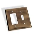 Colonial Bronze 6008 Series Square Bevel Combo GFI/Toggle Cover - 6008-1G1T/6008-1G1T