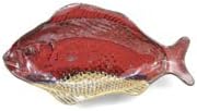 The Greenbriar Pottery 12-inch Shallow Fish Bowl, Red
