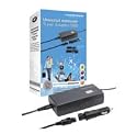 Conceptronic CNAPT90TRV Universal Notebook Travel Netzteil (220Volt, PKW, Flugzeug, 90Watt, LED Display, One Touch Volt Setting, USB Charger, 15 Adapter)