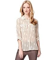 Autograph Dash Striped Chiffon Blouse
