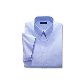 Men's Tall Short Sleeve Buttondown No Iron Pinpoint Dress Shirt
