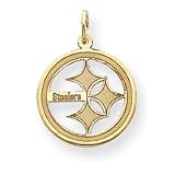 14K Pittsburgh Steelers Med Logo Cut Out Pendant - NF1619