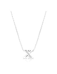 Pave Initial X Pendant Necklace