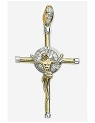70mm X 40mm 14k Cubic Zirconia Crucifix Cross