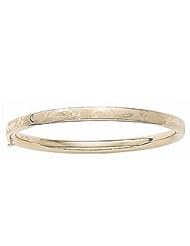 Children 14K Gold Floral Inlay Bangle (5 1/4 inches)