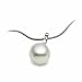 Clevereve's 18K Palladium White Gold 11.00 mm Fine Round 1 10 Ct South Sea Cultured Pearl W Diamond Pendant