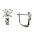 14K White Gold Butterfly April Birthstone Leverback Earrings