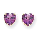 14k 8mm Heart Amethyst earring XE100AM