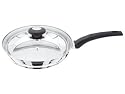 HORWOOD 24cm FRYING PAN / SAUTE PAN WITH GLASS LID AND DEEP SIDES. (Not non stick)