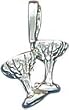 Sterling Silver Champagne Glasses Charm