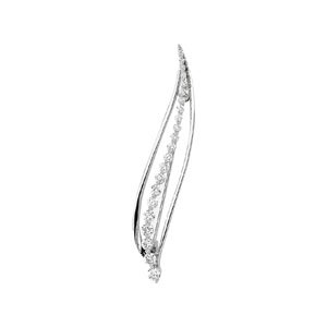 14k White Gold Journey Diamond Brooch 1 12ct by