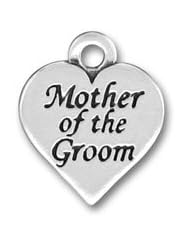 Sterling Silver Mother Of The Groom Heart Wedding Word Charm