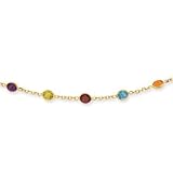 14k Gold Multi-color Gemstone Necklace