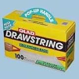 CLOROX SALES CO. Drawstring Tall Kitchen Bags, 13 gallon, .95mil, 24 x 48, White, 100/carton