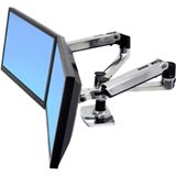 Ergotron LX Dual Side-by-Side Arm - Mounting kit ( desk clamp mount, grommet mount, 2 articulating arms, 2 extension brackets ) for LCD display - screen size: up to 24 - mounting interface: 100 x 100 mm, 75 x 75 mm - desktop stand
