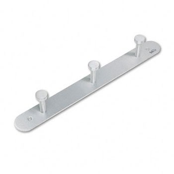 See Safco 4201 - Nail Head Wall Coat Rack, Three Hooks, Metal, Satin Aluminum-SAF4201