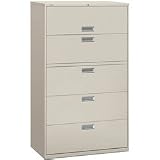 HON 695LQ 600 Series 42-Inch by 19-1/4-Inch 5-Drawer Lateral File, Light Gray