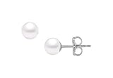 Freshwater Cultured Pearl Stud Earrings : 14K White Gold 5 MM