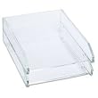 Kantek  Acrylic Double Letter Tray, 4 3/4 x 14 x 10 1/2 Inches , Clear (AD15)