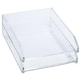 21KpqZYtreL. SL160  Kantek AD 15 Clear acrylic double letter tray, front load, self stacking, letter size