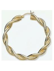 14k Swirl Tube Hoop Earrings