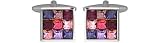9 Multi-colour Crystal Square Cufflinks - Violet / Purple / Pink