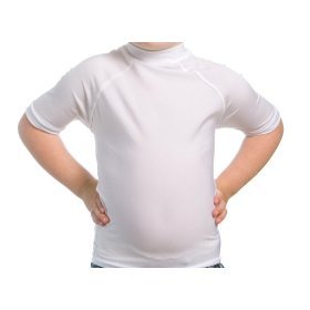 Beach Depot UPF 50+ Toddler's Short Sleeve Rash Guard Shirt - White