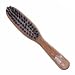 Handbag sized, narrow style, danta wood, pure black bristle brush. A small handbag sized brush made from danta wood and filled with pure black bristle. A narrow design ideal for livening up short-medium length hair. The bristle cleans hair, promotes shine and stimulates the scalp.
