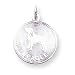 beagle29 - 14k White Gold Polished Engraveable Beagle Disc Charm