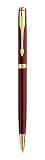 Parker – Sonnet 07: Laque Deep Red Slim GT Ballpoint, Gold Trims, Twist Mechanism.