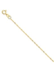 14k Gold 1mm Singapore Chain 24 Inches