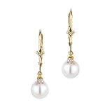 Akoya Cultured Pearl and Diamond Earrings
