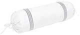 Roxbury Park Baratto Neck Roll With Tripple Platinum Embroidered Stripes