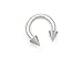 316L Surgical Steel Circular Barbell Horseshoe Spike Cone 10g 10 Gauge