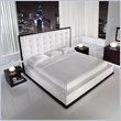 Modloft New Ludlow Platform Bed in White Leather with Wenge Frame 4 Piece B ....