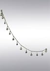 Silver with Navy Blue Glass Beads Anklets