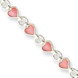 Sterling Silver Pink CatsEye Childs Bracelet - 5 Inch